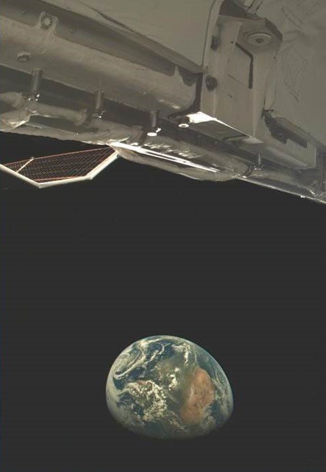 An X-37B on-board camera captured this image of Earth while conducting experiments in 2024.